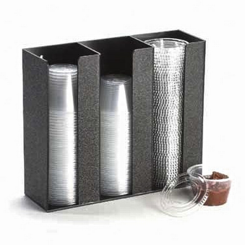 Cal-Mil 278-3 Classic 9" x 3" x 9"H Black Plastic Lid/Ramekin Organizer