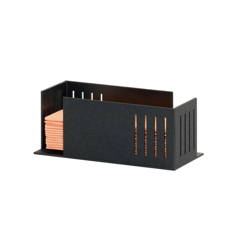 Cal-Mil 28505-13 Classic 8.5" x 4.5" x 3"H Black Plastic Napkin Organizer