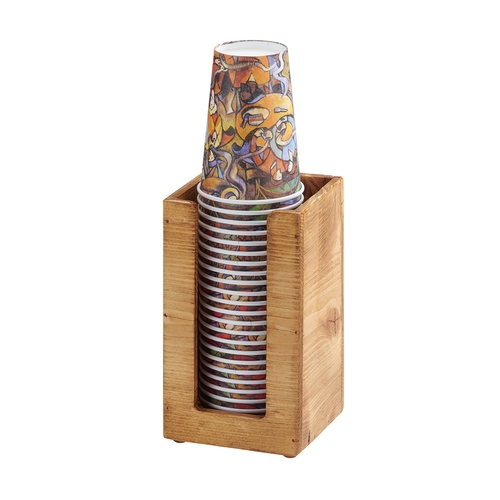 Cal-Mil 298-99 Madera 4.5" x 4.5" x 8.5"H Rustic Pine Cup & Lid Organizer
