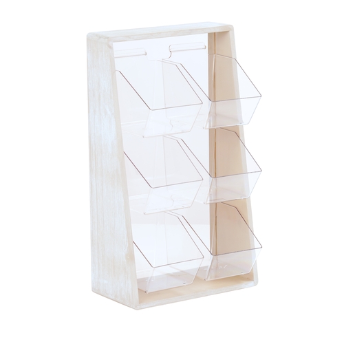 Cal-Mil 3569-6-113 Newport 6.5" x 12" x 20.5"H White Pine Wood Condiment Holder