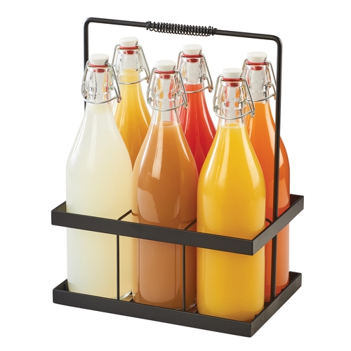 Cal-Mil 3660-13 11" x 7.5" x 14"H Black Metal Condiment Caddy w/ Handle