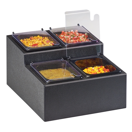 Cal-Mil 3687-13 13.75" x 16.25" x 9"H Black Plastic Bar Condiment Holder