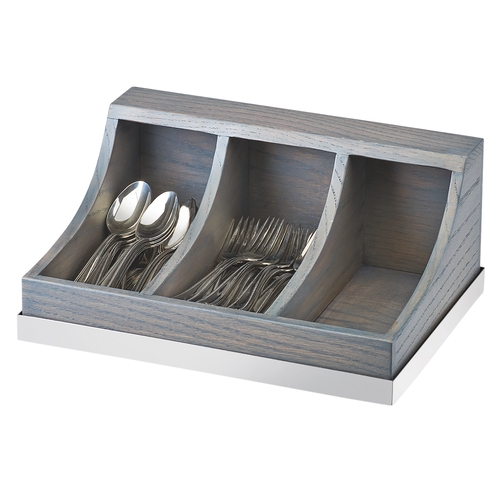 Cal-Mil 3802-83 Ashwood 13.75" x 10" x 6"H Gray Oak Flatware Organizer