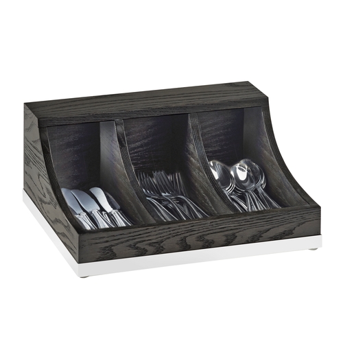 Cal-Mil 3802-87 Cinderwood 13.75" x 11.5" x 3.1" Dark Oak Flatware Organizer