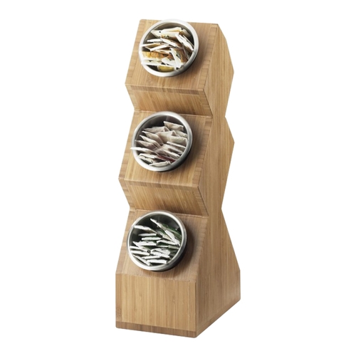 Cal-Mil 1016-3-60 Bamboo 6.25" x 9.5" 3-Tier Vertical Flatware Holder