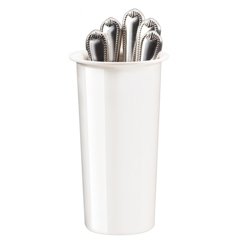 Cal-Mil 1017-8-15 4.5" Dia. x 8"H White Melamine Flatware Holder