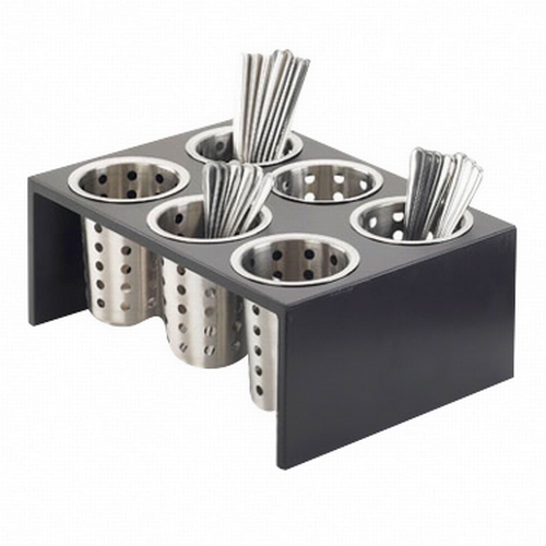 Cal-Mil 1425-6-96 Midnight Bamboo 16" x 11" x 6"H Flatware Organizer