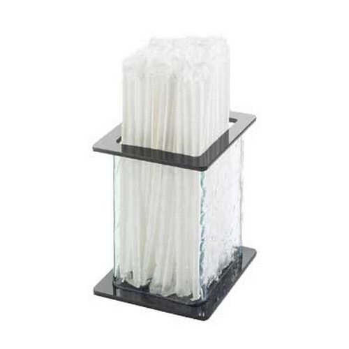 Cal-Mil 1228-4 4.75" x 4.75" Clear Acrylic Square Straw Holder - 6 Each