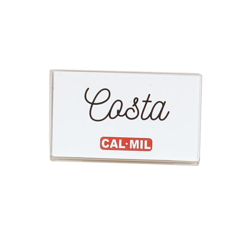 Cal-Mil 22334-32 3.5" x 2" Card Holder w/ Double Stick Tape - 6 Each