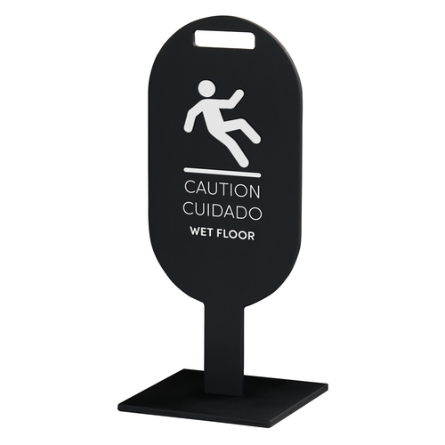 Cal-Mil 28608-13 Vista 10" x 10" x 24"H Black "Wet Floor" Floor Sign