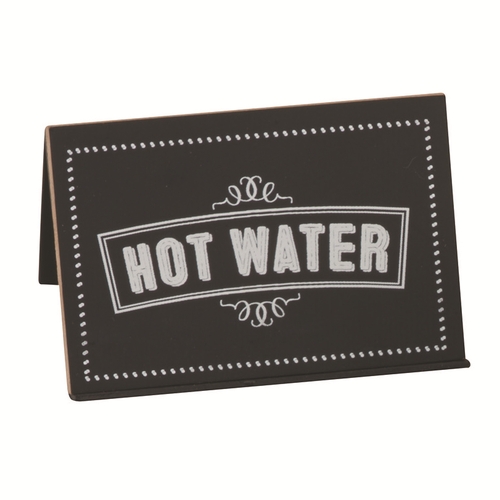 Cal-Mil 3047-3 3" x 2" x 2"H Countertop "Hot Water" Beverage Sign - 1 Doz
