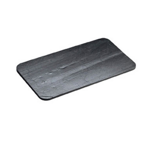 Cal-Mil 1522-712-65 12" x 7" Slate Black Rectangular Serving Stone - 6 Each