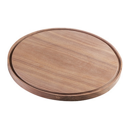 Cal-Mil 3052-78 12" Dia. x 0.75"H Walnut Wood Charcuterie Board - 3 Each