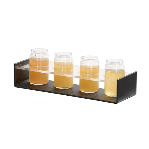 Cal-Mil 28507-13 Classic 13" x 4" x 2.5"H Black Plastic Taster Caddy