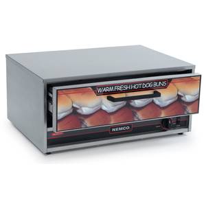 Nemco 8027-BW Stainless Moist Heat Hot Dog Food Warmer 32 Bun Capacity