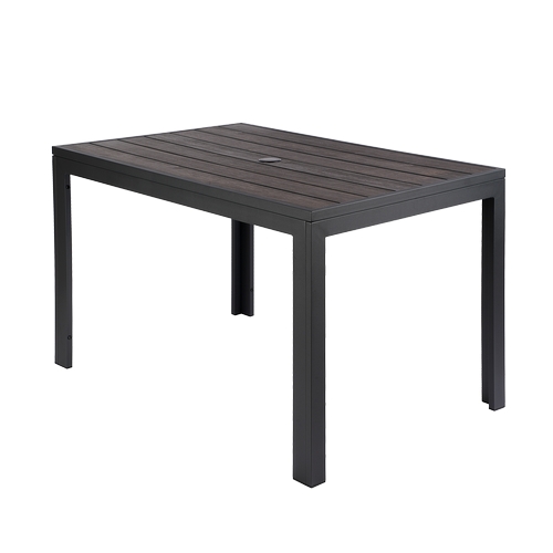 H&D Commercial Seating APTE3048 30"x48" Dark Brown Patio Table w/ 4 Legs & Umbrella Hole 