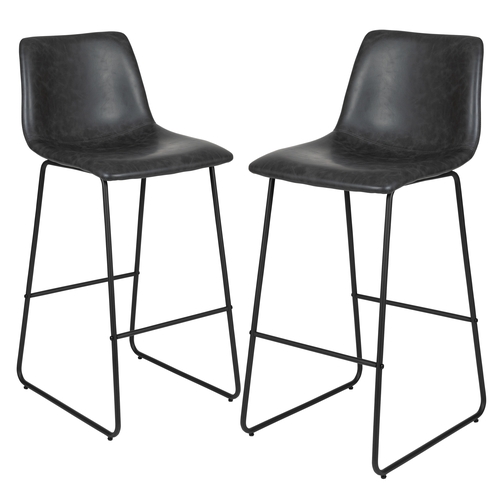 Flash Furniture 2-ET-ER18345-30-GY-GG Gray Bar Bar Height Bar Stool - Set of 2