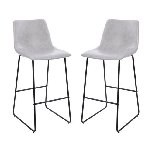Flash Furniture 2-ET-ER18345-30-LG-GG Light Gray Bar Height Bar Stool - Set of 2