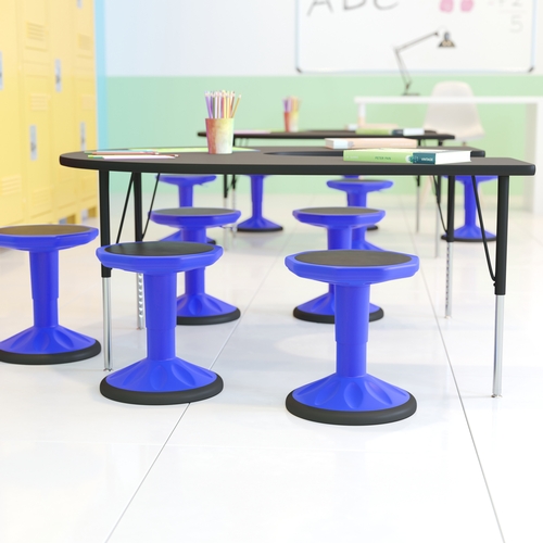 Flash Furniture AY-9001S-BL-GG Carter Blue Polyprolene Swivel Bar Stool w/ Rubberized Seat