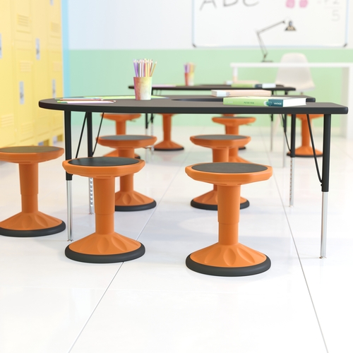 Flash Furniture AY-9001S-OR-GG Carter Orange Polyprolene Swivel Barstool w/ Rubberized Seat