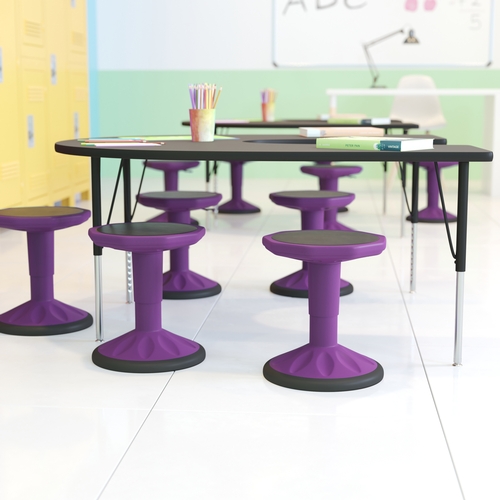Flash Furniture AY-9001S-PR-GG Carter Purple Polyprolene Swivel Barstool w/ Rubberized Seat