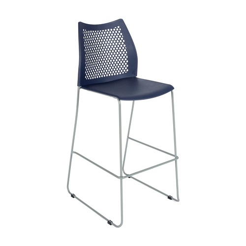Flash Furniture RUT-498A-BS-NV-GG Hercules Navy Stackable Bar Stool with Ventilated Backrest