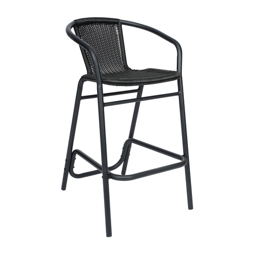 Flash Furniture SDA-AD632032R-BK-GG Lilia Bar Stool w/ Black Rattan Back and Seat