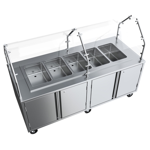 BK Resources FBS-P-H-5 84" Wide 5 Well Portable Hot Food Buffet Station