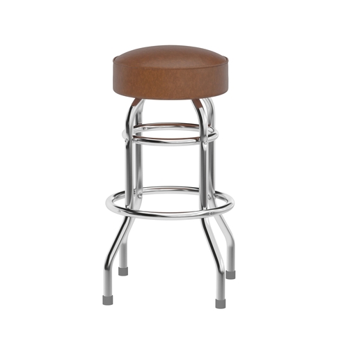 Flash Furniture XU-D-100-WBRN-GG Bruno Chrome Barstool w/ Weathered Brown Swivel Seat