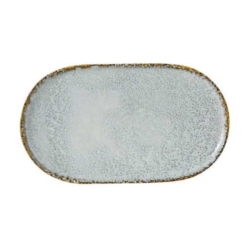 Yanco China IB-214 Iris Blue Porcelain 13.6" x 7.9" Oval Dinner Plate - 1 Dozen