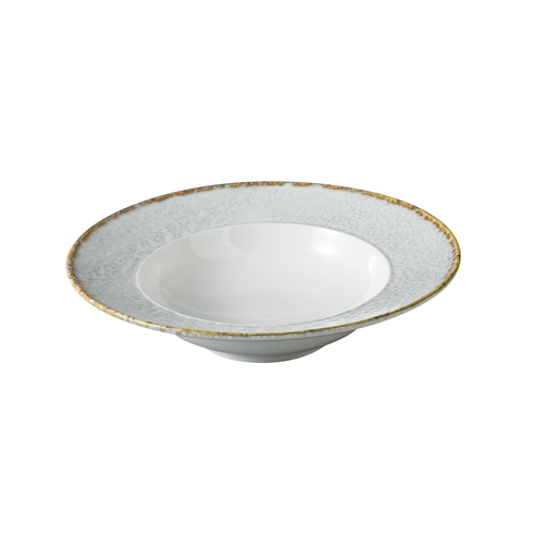 Yanco China IB-408 Iris Blue Porcelain 10 oz. 8.6" dia. Soup Plate - 2 Doz