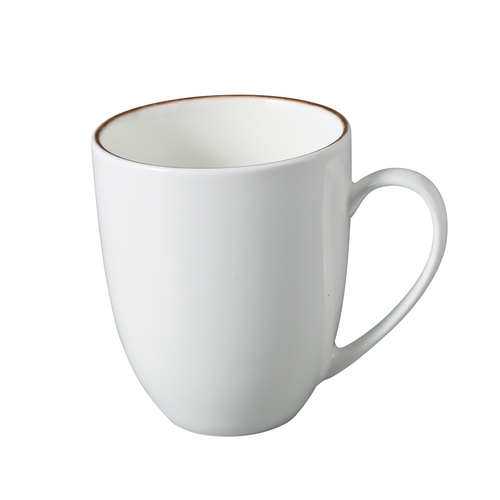 Yanco China LE-012 Legna White & Brown Porcelain 12 oz. 3.62" dia. Mug - 3 Doz