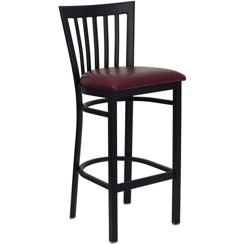 Flash Furniture XU-DG6R8BSCH-BAR-BURV-GG Hercules Schoolhouse Back Barstool w/ Burgundy Vinyl Seat