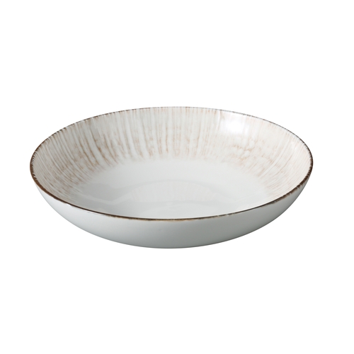 Yanco China LE-308 Legna White & Brown Porcelain 30 oz. Dinner Bowl - 2 Doz