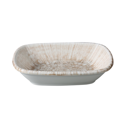 Yanco China LE-406 Legna White & Brown Porcelain 8 oz. Rectangular Bowl - 3 Doz