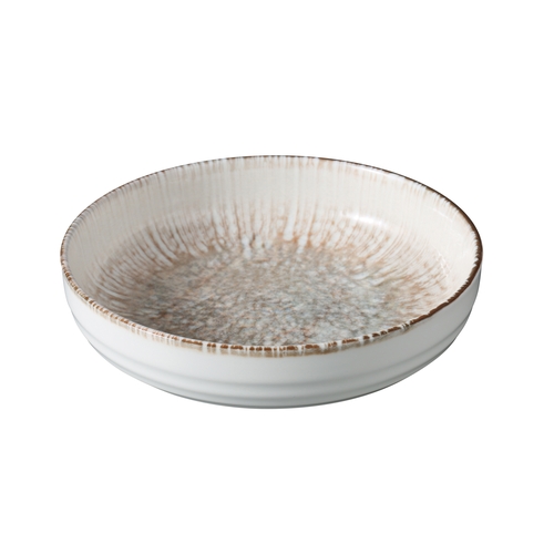 Yanco China LE-508 Legna White & Brown Porcelain 35oz. 8.5" Shallow Bowl- 1 Doz