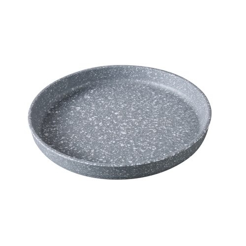 Yanco China ST-112 Stone Art Gray Melamine 12" dia. Upright Rim Plate - 1 Dozen