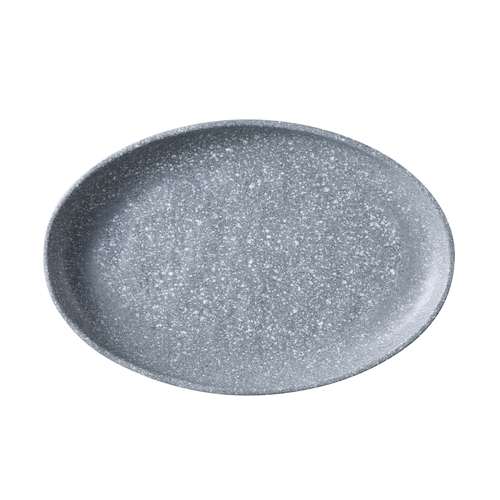 Yanco China ST-214 Stone Art Gray Melamine 14.4" x 9.4" Platter - 1 Dozen