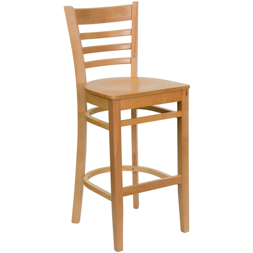Flash Furniture XU-DGW0005BARLAD-NAT-GG Hercules Barstool w/ Natural Wood Ladder Back & Seat