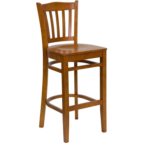 Flash Furniture XU-DGW0008BARVRT-CHY-GG Hercules Barstool w/ Cherry Wood Vertical Back & Seat