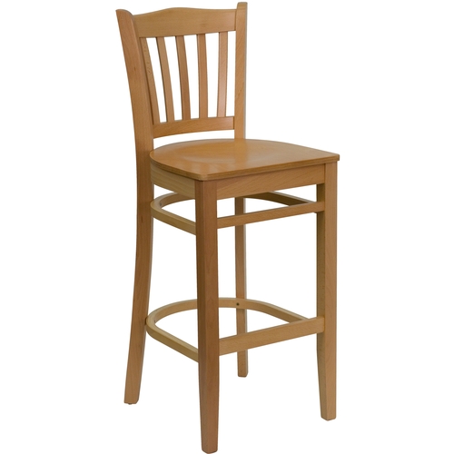 Flash Furniture XU-DGW0008BARVRT-NAT-GG Hercules Barstool w/ Natural Wood Vertical Back & Seat