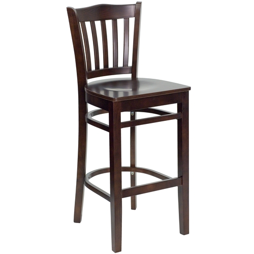 Flash Furniture XU-DGW0008BARVRT-WAL-GG Hercules Barstool w/ Walnut Wood Vertical Back & Seat