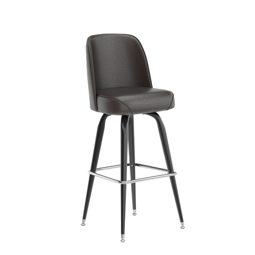 Flash Furniture XU-F-125-DKBRN-GG James Dark Brown Mid-Back Swivel Bucket Seat Bar Stool