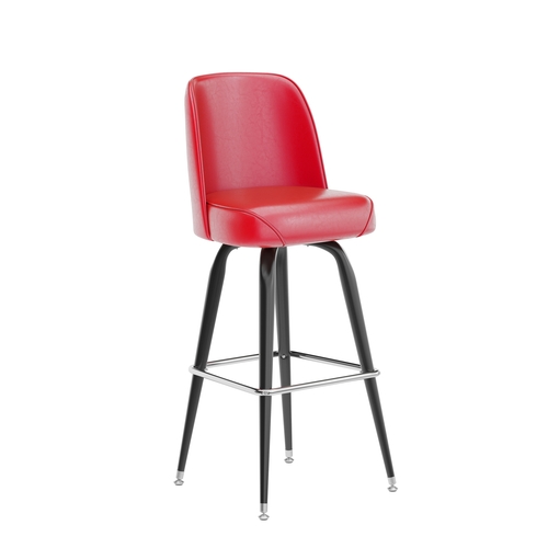 Flash Furniture XU-F-125-RED-GG James Red Mid-Back Swivel Bucket Seat Bar Stool