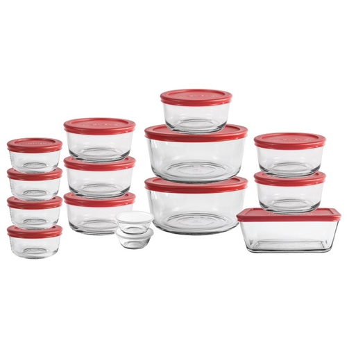 Anchor Hocking 13386L20 SnugFit™ Round/Rectangular Food Storage - 30 Pieces
