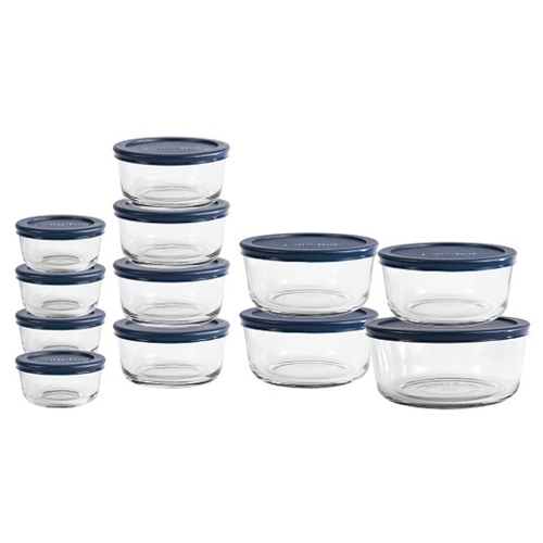 Anchor Hocking 13185L20 SnugFit™ Round Food Storage Set - 24 Pieces