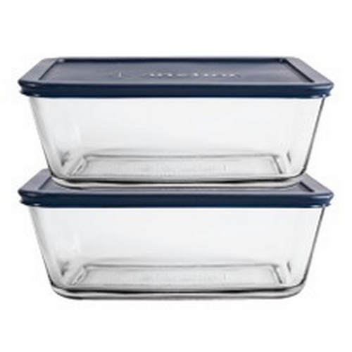 Anchor Hocking 13174L20 Premium Square Glass Food Storage Set - 4 Pieces