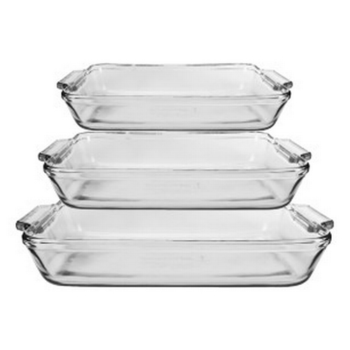 Anchor Hocking 81235L20 Oven Basics Glass Bakeware Bundle - 3 Pieces