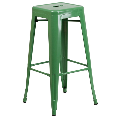 Flash Furniture CH-31320-30-GN-GG 30"H Backless Green Metal Barstool