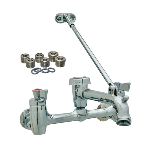 Fisher 82530 8" Wall Service Sink Faucet w/ 6" Spout & EZ-Install Adapter